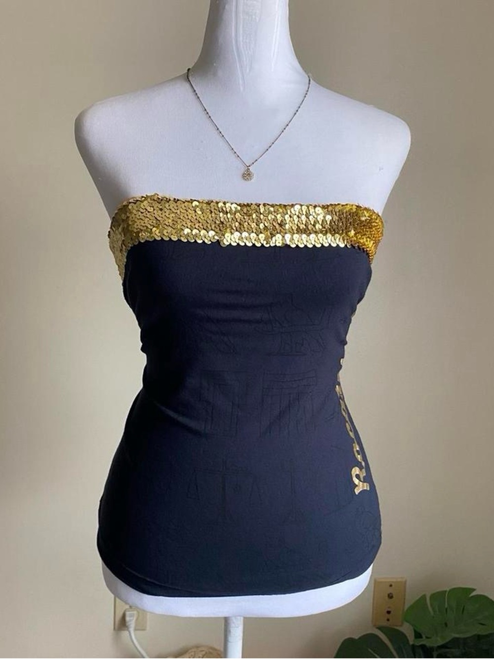 Vintage Y2K Rocawear black tube top w/sequins - Picture 8 of 9